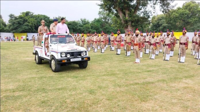 Full dress rehearsal of district level Independence Day celebrations held at Cantonment Board Stadium