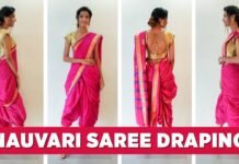 नौवारी साड़ी पहनने का आसान तरीका: स्टेप-बाय-स्टेप सीखें पारंपरिक मराठी अंदाज़ नौवारी साड़ी पहनने का आसान तरीका: स्टेप-बाय-स्टेप सीखें पारंपरिक मराठी अंदाज़