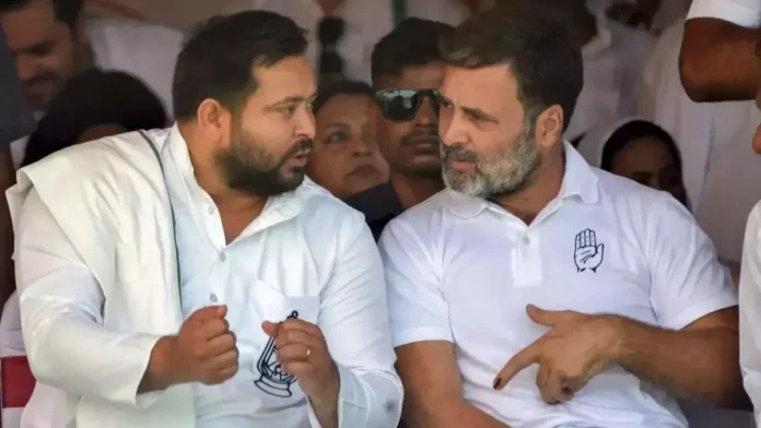 08_10_2025-rahul_tejswi_24074627_144558104 बिहार चुनाव: महागठबंधन में सब ठीक, फिर भी 11 सीटों पर ‘फ्रेंडली फाइट’ -5 जगह आमने-सामने कांग्रेस और आरजेडी