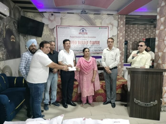 Punjab Unaided Colleges Association (PUCA) continued its relief efforts in the flood-affected areas of Punjab. A PUCA