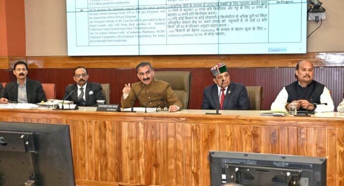 budget announcements review meeting (4) मुख्यमंत्री ठाकुर सुखविंद्र सिंह सुक्खू ने आज यहां वित्त वर्ष 2025-26 की बजट घोषणाओं के कार्यान्वयन के लिए वरिष्ठ अधिकारियों के साथ समीक्षा बैठक की। उन्होंने