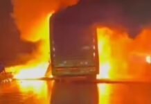 मोहाली: ज़ीरकपुर फ्लाईओवर बस आग हादसा, 50 यात्री बचे