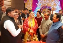 CM Sukhu Attends Wedding of Dy CM Mukesh Agnihotri’s Daughter in Una Chief Minister Thakur Sukhvinder Singh Sukhu attending the marriage ceremony of Dr. Aastha Agnihotri, daughter of Deputy Chief Minister Mukesh Agnihotri at Una on 22nd November, 2025.