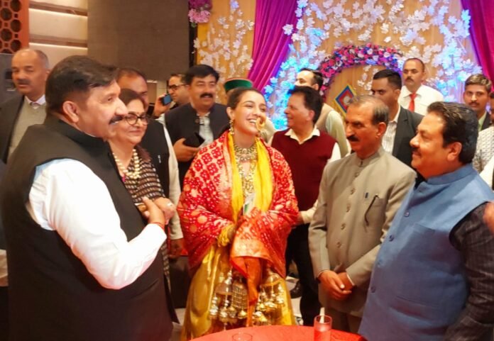 Chief Minister Thakur Sukhvinder Singh Sukhu attending the marriage ceremony of Dr. Aastha Agnihotri, daughter of Deputy Chief Minister Mukesh Agnihotri at Una on 22nd November, 2025.