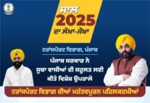 वर्ष 2025 का लेखा-जोखा; परिवहन विभाग से संबंधित 56 स्मार्ट सेवाएं 24×7 उपलब्ध कराई गईं: लालजीत सिंह भुल्लर पंजाब सरकार ने चालू वर्ष 2025 के दौरान कुशल प्रशासन प्रदान करने की अपनी प्रतिबद्धता के तहत राज्य के नागरिकों को ड्राइविंग लाइसेंस और
