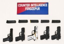 WEAPON SUPPLIER HELD WITH 5 GLOCK PISTOLS IN FEROZEPUR
