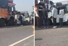 लखीमपुर में दर्दनाक सड़क हादसा: ट्रक-टाटा मैजिक की भिड़ंत में 9 की मौ*त, कई घायल